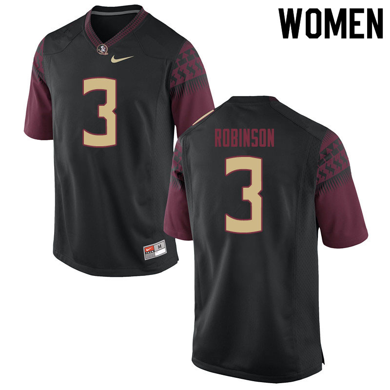 Women #3 Bryan Robinson Florida State Seminoles College Football Jerseys Sale-Black - Click Image to Close